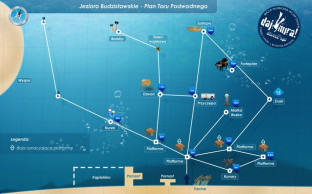 Mapa podwodnych atrakcji w jeziorze Budzisławskim
