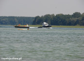 Łódź patrolowa na jeziorze Powidzkim, sierpień 2015