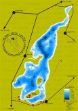 Mapa batymetryczna jeziora Siecino, fot. Shark Dive